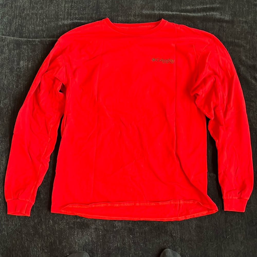 Red Columbia PFG long sleeve size Large